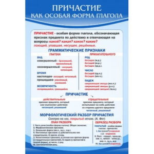 Стенд "Причастие как особая форма глагола"