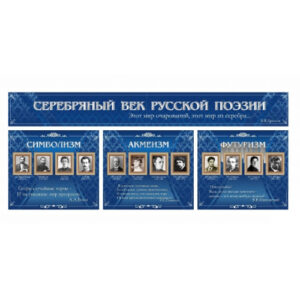 "Серебряный век русской поэзии" стенд из 4-х частей