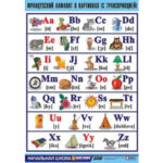 Таблица демонстрационная "Французский алфавит в картинках" (с транскрипцией)(винил 100х140)