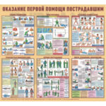 Плакаты "Оказание первой помощи пострадавшим" (6 листов, размер 465х600)