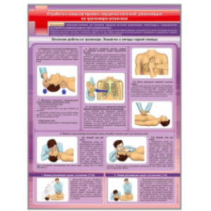 Стенд "Отработка приемов сердечно-легочной реанимации на тренажере-манекене" ПВХ, 0,9х1,2 м