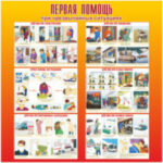 Стенд "Первая помощь при чрезвычайных ситуациях" ПВХ, 1х1 м