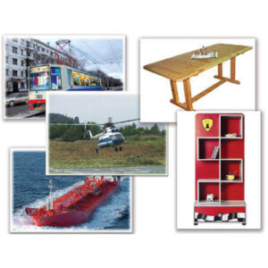 Набор предметных картинок "Транспорт. Мебель, предметы интерьера" (48 шт., А4, с магнитами)