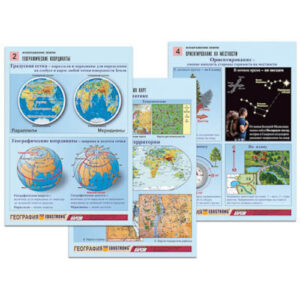 Комплект таблиц по географии раздат. "Изображение Земли" (цвет., лам., А4, 8 шт.)