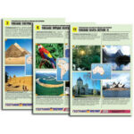 Комплект таблиц по географии раздат. "Уникальные объекты южных материков" (цвет, лам, А4, 12 шт.)