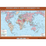 Учебн. карта "Мировая добыча нефти и природного газа" 100х140