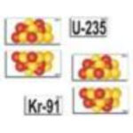 Модель-аппликация "Деление урана. Цепная ядерная реакция" (ламинированная).