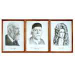 «Портреты выдающихся химиков» в деревянной рамке, под стеклом