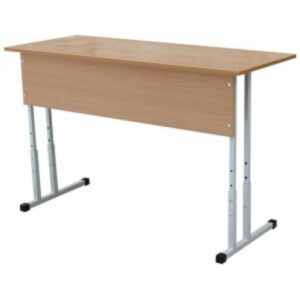 Парта школьная двухместная.Регулируемая по высоте.Труба квадрат 25х25мм.ЛДСП 16 мм.Цвет: бук светлый. Ростовая группа: (3-5)