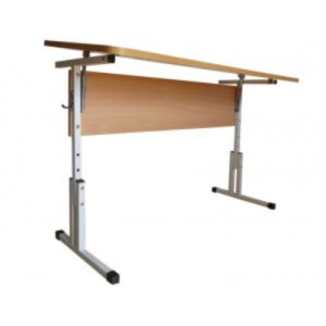 Парта школьная двухместная.Регулируемая по высоте. Регулируемый угол наклона.Углы скругленные.ЛДСП 16 мм.Труба квадрат 25х25 мм. Цвет: бук светлый.Ростовая группа: (3-5)