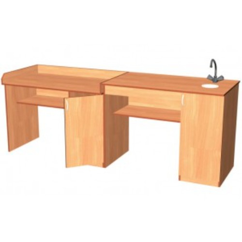 Учительский стол демонстрационный для кабинета химии с раковиной. 1200х700х900 мм. Учительский стол демонстрационный для кабинета химии с раковиной. 1200х700х900 мм.