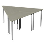 Стол-трапеция на металлокаркасе, цветная столешница