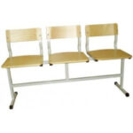 Стулья аудиторные, ученические блок 3 шт. ростовая группа: 7 (высота 50см.)