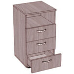 Тумба офисная приставная.3 ящика. 400х400х750 мм.