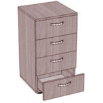 Тумба приставная 4 ящика. 400х400х750 мм.