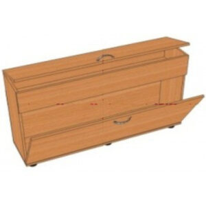 Тумба под школьную доску для учебных пособий, плакатов, карт. 1200х300х700 мм.