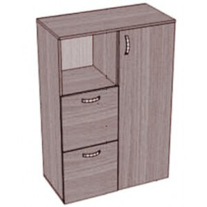 Шкаф с дверкой, нишей и выдвижными ящиками низкий. 800х400х1200 мм.