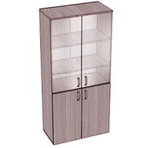 Шкаф с полками закрытый, 4 дверки, стекло. 800х400х1800 мм.