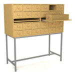 Шкаф картотечный 24 ящиков на металлокаркасе. 1232х500х1322 мм.