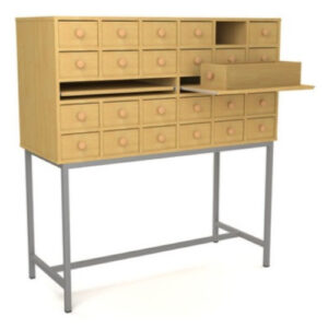 Шкаф картотечный 24 ящиков на металлокаркасе. 1232х500х1322 мм.