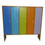 Шкаф детский для одежды (основа кремовый) 1- местный шкаф 310х340х1420 мм.