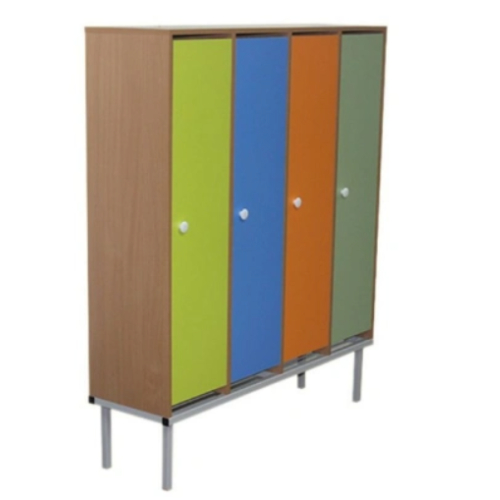 Шкаф детский для одежды на метал. опорах (метал. сетка для обуви) 1- местный шкаф 310х340х1420 мм. Шкаф детский для одежды на метал. опорах (метал. сетка для обуви) 3-х местный шкаф 900х340х1420 мм.