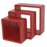 Комплект настенных полок 200x200 мм/240x240 мм/280x280 мм. красный