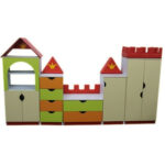 Игровая стенка "Замок"(с мягкими элементами). 2700х400х1600 мм.