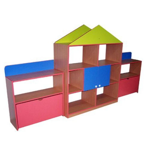 Стенка для игрушек "Теремок" 2800х400х1450 мм. Стенка для игрушек "Теремок" 2800х400х1450 мм.