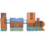 Игровая стенка-стеллаж "Паровоз" 3500х450х1450 мм.