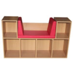 Стеллаж с мягким сиденьем (ЛДСП+ВИК, поролон).1200х400х750 мм.