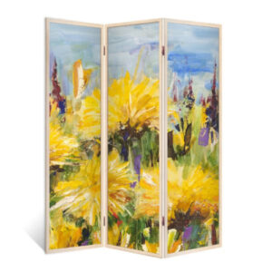 Ширма двухсторонняя с картинкой (цветы). 1760х1400 мм.