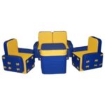 «Бантик» комплект детской мягкой мебели сине-желтый