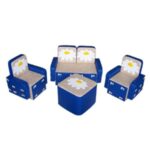 «Бантик с аппликацией» комплект детской мягкой мебели сине-бежевый