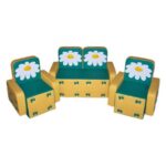 «Бантик с аппликацией без столика» комплект желто-зеленый