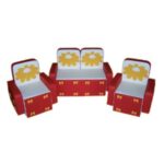 «Бантик с аппликацией без столика» комплект красно-белый