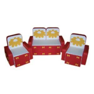 «Бантик с аппликацией без столика» комплект красно-белый