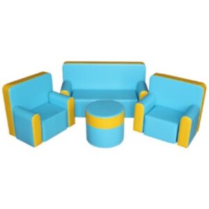 "Малютка" комплект мягкой набивной мебели голубо-желтый
