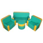 "Малютка" комплект мягкой набивной мебели зелено-желтый