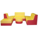 Комплект мягконабивной мебели "Умница" желто-красный