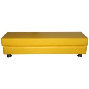 Кушетка на хромированных ножках (арт. ККхрн-1) желтая. 1100х300х260 мм.