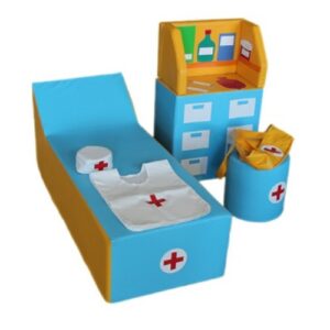 Набор " Медицинский уголок " кушетка, стол, пуф, стенки, сумка, жилет, колпак.