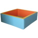 "Сухой бассейн" (квадратный без аппликации) - голубо-оранжевый.1000х1000 мм. H 300 мм. S-100 мм.