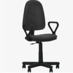 Кресло офисное, с подлокотниками и высокой спинкой