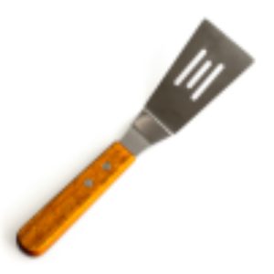 Лопатка L=5,7х9,7см поварская перфорированная металлическая, с деревянной ручкой