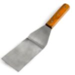 Лопатка L=13х7 см поварская неперфорированная металлическая с деревянной ручкой
