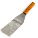 Лопатка L=12,5х7 см поварская перфорированная металлическая, с деревянной ручкой