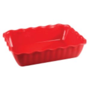 Салатник с волнистыми краями пластик 2,0 л, (красный)