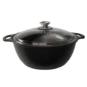 Кастрюля-жаровня (алюм.) 4,0 л., АП покрытие, со стеклянной крышкой