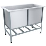Ванна моечная сварная (котломойка) 1100х600х870 мм, из нерж стали 0,8 мм, каркас окраш. уголок
